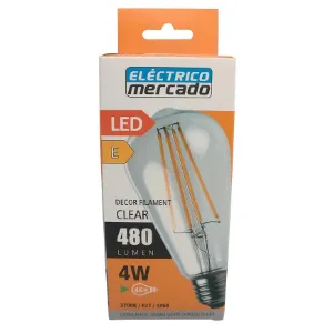 Obrazek ŻARÓWKA FL ST64 4W/480LM E27 230V 2700K CLEAR