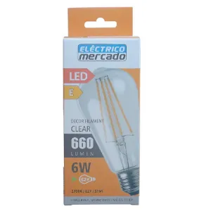 Obrazek ŻARÓWKA FL ST64 6W/660LM E27 230V 2700K CLEAR