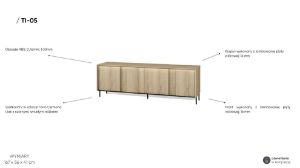 Obrazek Komoda RTV czterodrzwiowa Tivoli TI-05 dąb cremona torro