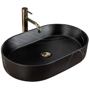 Obrazek Umywalka nablatowa Nadia 60 Black Stone Matt Rea-U8565