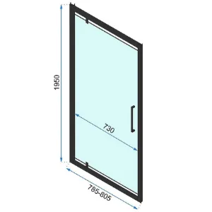 Obrazek Drzwi prysznicowe Rapid Swing 80x195 black Rea K6408