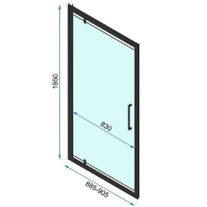 Obrazek Drzwi prysznicowe Rapid Swing 90x195 black Rea K6409