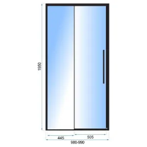 Obrazek Drzwi prysznicowe Solar 100x195 black Rea K6512