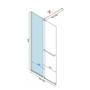Obrazek Ścianka Walk-in Cortis Rea K7740 100x200 black