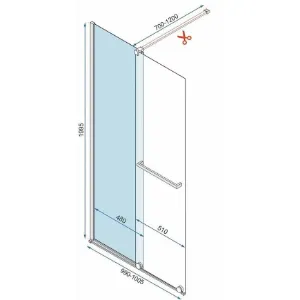 Obrazek Ścianka Walk-in Cortis Rea K8484 100x200 gold