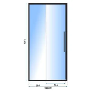 Obrazek Drzwi prysznicowe Solar 90x195 black Rea K6319