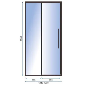 Obrazek Drzwi prysznicowe Solar 130x195 black Rea K6358