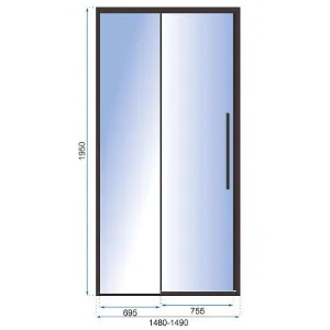 Obrazek Drzwi prysznicowe Solar 150x195 black Rea K6360