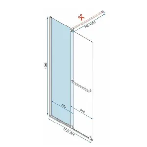 Obrazek Ścianka Walk-in Cortis Rea K8880 120x200 black