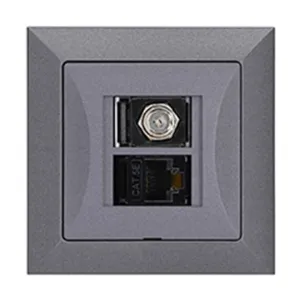 Gniazdo typu F + gniazdo RJ45 POLA silver 33105