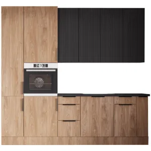 Obrazek Kuchnia Luxeo 260 Dąb Puccini/Ryfla Czarna Set 2