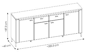 Obrazek Komoda czterodrzwiowa z szufladami Norica 4D2S LAZK03