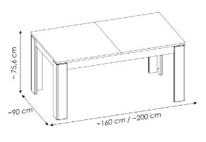 Obrazek Stół rozkładany 160-200 cm Norica LAZT02