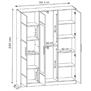 Obrazek Szafa Eden 3d 157 Dąb Craft Złoty 3