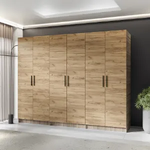 Obrazek Szafa X3 Gold 2d Dąb Sonoma/Dąb Craft Złoty