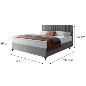Obrazek Łóżko Wave z topperem 140x200 Manila 16/Tilia 90