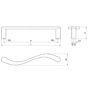 Obrazek Uchwyt meblowy A009-128-UN43 Chrom