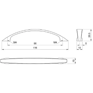 Obrazek Uchwyt meblowy A026-96 Chrom