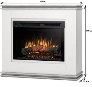 Obrazek Kominek elektryczny Vena 28 biały/beton