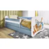Obrazek Łóżko dziecięce Babydreams+SZ+M niebieski 80x160 zwierzęta