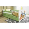 Obrazek Łóżko dziecięce Babydreams+SZ+M zielony 80x180 zwierzęta