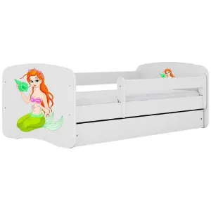 Łóżko dziecięce Babydreams+SZ+M biały 70x140 syrenka