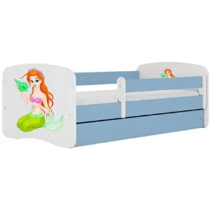 Łóżko dziecięce Babydreams+SZ+M niebieski 70x140 syrenka