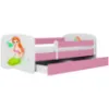 Obrazek Łóżko dziecięce Babydreams+SZ+M różowy 70x140 syrenka
