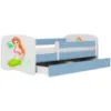 Obrazek Łóżko dziecięce Babydreams+SZ+M niebieski 80x160 syrenka