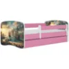 Obrazek Łóżko dziecięce Babydreams+SZ+M różowy 80x180 statek