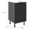 Obrazek Szafka Kuchenna Aria-Bl/Ant Anti Fingerprint 50zl 1f Bb