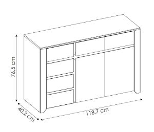 Obrazek Komoda dwudrzwiowa z szufladami Angel 2D6S Typ 42