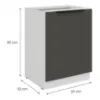Obrazek Szafka Kuchenna Aria-Gr/Wh Anti Fingerprint 60d 1f Bb