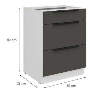 Obrazek Szafka Kuchenna Aria-Gr/Wh Anti Fingerprint 60d 3s Bb