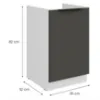 Obrazek Szafka Kuchenna Aria-Gr/Wh Anti Fingerprint 50zl 1f Bb