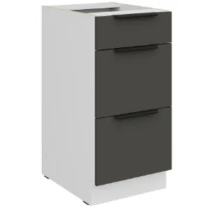 Obrazek Szafka Kuchenna Aria-Gr/Wh Anti Fingerprint 40d 3s Bb