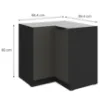 Obrazek Szafka Kuchenna Aria-Gr/Bl Anti Fingerprint 90x90 Dn 2f Bb