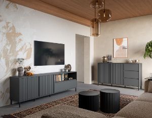 Obrazek Komoda RTV dwudrzwiowa z szufladą Avenale AVEF03 antracyt