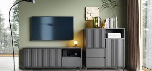 Obrazek Komoda RTV dwudrzwiowa z szufladą Avenale AVEF03 antracyt