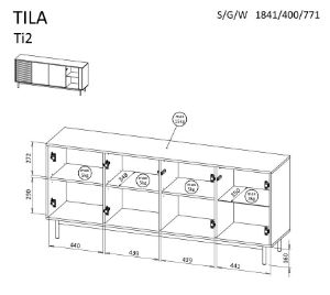 Obrazek Komoda czterodrzwiowa Tila TI2