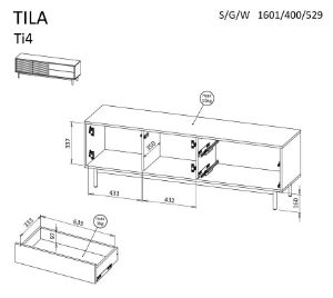 Obrazek Szafka RTV dwudrzwiowa z szufladami Tila TI4