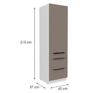 Obrazek Szafka Kuchenna Aria-Ta/Wh Anti Fingerprint 60dks-210 1f 3s