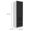 Obrazek Szafka Kuchenna Aria-Bl/Wh Anti Fingerprint 60dks-210 1f 3s