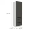 Obrazek Szafka Kuchenna Aria-Gr/Wh Anti Fingerprint 60dks-210 1f 3s