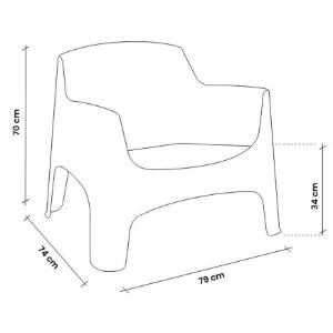 Obrazek Fotel Ibiza grafit plastikowy