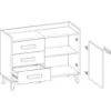Obrazek Komoda W6 Werso Riviera/Biały Bryl/Antracyt