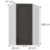 Obrazek Szafka kuchenna Stilo grafit mat/biały 60x60 GN-108 1F (45°)