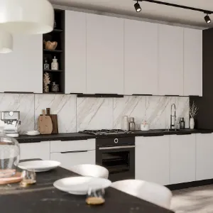 Obrazek Kuchnia Aria WH/BL 390 cm bez blatu