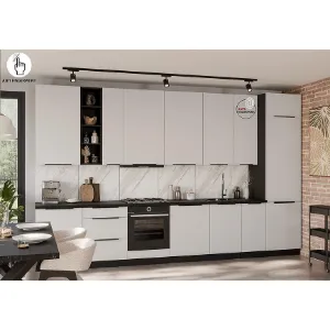 Obrazek Kuchnia Aria WH/BL 390 cm bez blatu