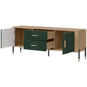Obrazek Komoda Dante Rtv Dt01 Dąb Cremona/Zielony